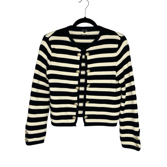 Massimo Dutti Striped Cardigan with Double Gold Buttons size XS - Picture 1 of 13